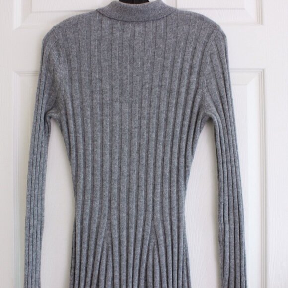 Reformation Walsh Cashmere Collared Mini Dress Grey - Picture 7 of 10